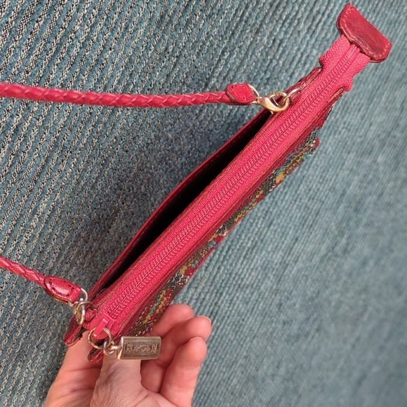 Brighton Beaded, Red Leather, Crossbody Mini-Bag - Picture 11 of 17